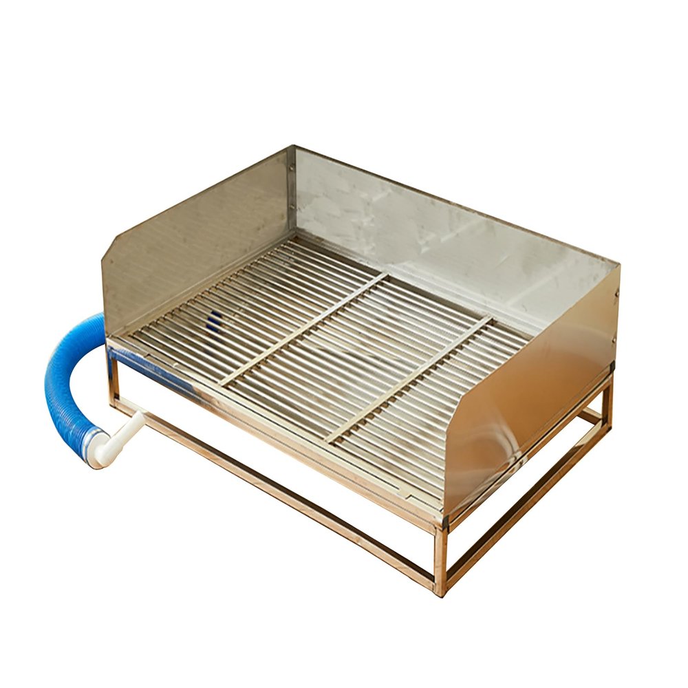 Dog Toilet for Large Dogs, Stainless Steel Indoor Pet Toilet with Wall, 95 x 60 cm