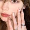 Handmade Sheep-Fat Colored-Diamond Removable Fake Nails, 10-Piece Set (XS) view 2