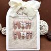 Handcrafted Press-On Nail Tips, Love Butterfly Pearl Pink, Removable False Nails, 10 Pieces (Size: XS) view 2