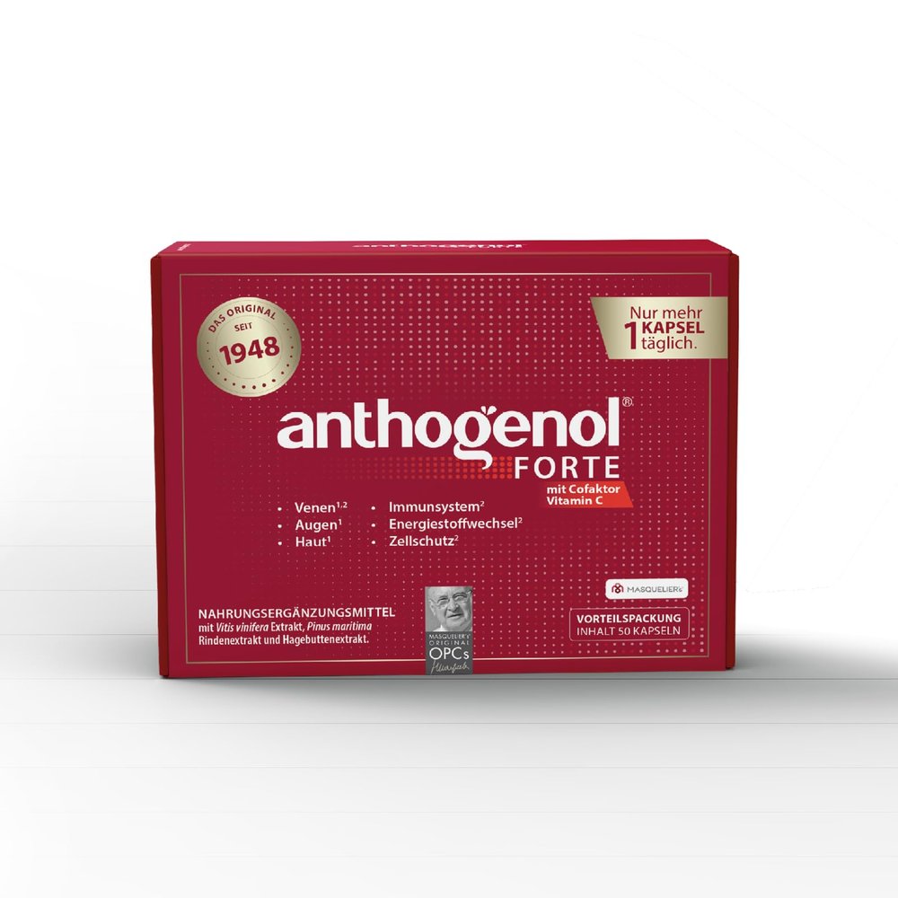 Anthogenol FORTE 50 Capsules – Original OPC Since 1948 – Grape Seed Extract