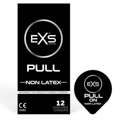 EXS Pull Latex-Free Condoms (12-Pack), Regular Fit, Straight-Wall with Reservoir, PETA-Certified Vegan, 3-Year Shelf Life, CE-Marked, Developed in Germany
