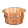 Natural Wood Foot Bath Bucket with Lid and Massage Beads view 1