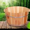 Natural Wood Foot Bath Bucket with Lid and Massage Beads view 4