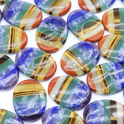EKFBQBGW Room Décor 7 Thumb Stone for Anxiety, Stress, Crystal Therapy, Gemstones, Palm Massage, Type B (7 Chakra)