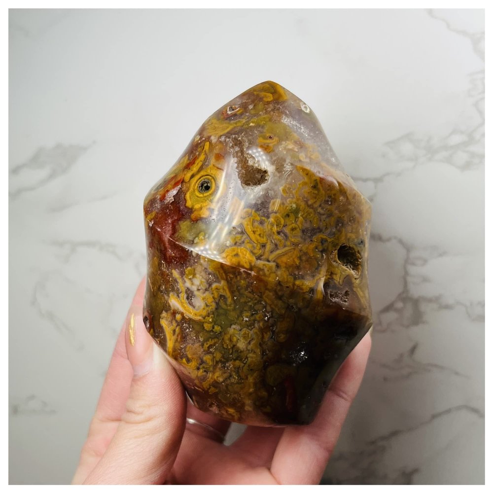 Natural Ocean Jasper Crystal Home Decor, 1 Piece, 30–80 g, Color No. 23
