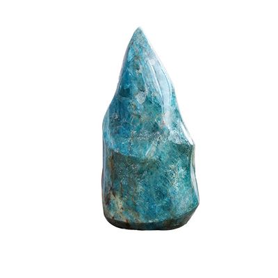 EKFBQBGW Natural Rose Quartz Wand Room Decor, Torch-Shaped Crystal Figurine with Stand for Home Office Decor, Therapy (Color: Blue Apatite, 400–500 g)