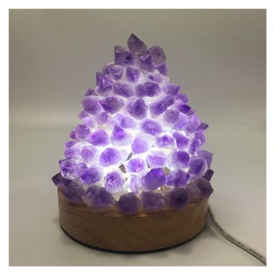 EKFBQBGW Room Decor Natural Amethyst Quartz Crystal Gemstone Lamp Cluster Specimen
