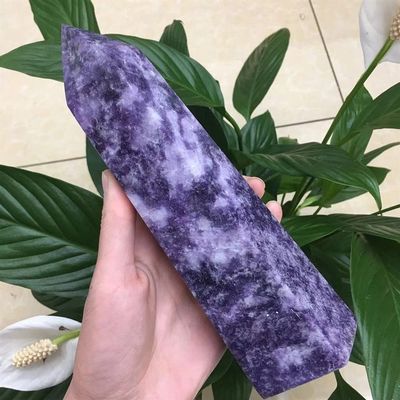 EKFBQBGW Natural Rough Purple Crystal Obelisk for Room Decor, 900–1000 g