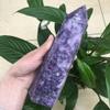 EKFBQBGW Natural Rough Purple Crystal Obelisk for Room Decor, 900–1000 g view 2