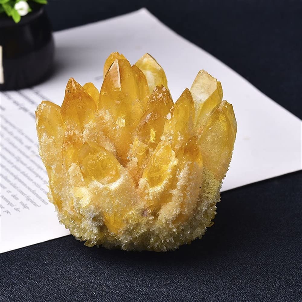 Natural Rough Crystal Home Decor, Yellow, Size 4