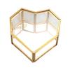 Torribala Flip Heart-Shaped Geometric Glass Jewelry Box and Ring Box for Wedding Decor view 1
