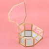 Torribala Flip Heart-Shaped Geometric Glass Jewelry Box and Ring Box for Wedding Decor view 2