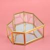 Torribala Flip Heart-Shaped Geometric Glass Jewelry Box and Ring Box for Wedding Decor view 3