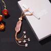 Room Décor, 1 Pc, Natural Selenite Double-Pointed Crystal Column with Mesh Bag, Pendant and Polished Amethyst Quartz, Rose Quartz view 1