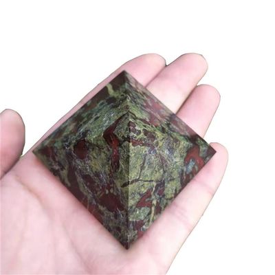 Natural Quartz Dragon Blood Stone Pyramid, 40–60 mm