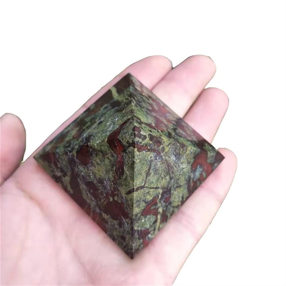Natural Quartz Dragon Blood Stone Pyramid, 40–60 mm