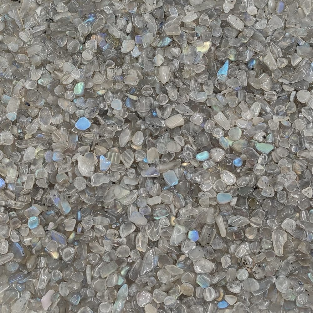 EKFBQBGW 50 g Natural Gray Moonstone Chips, Labradorite Gravel