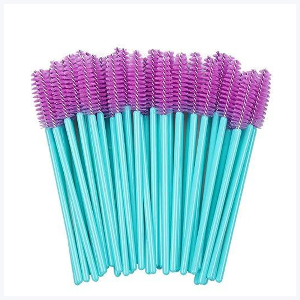 DUnLap 1,000-Piece Disposable Mascara Wand Set, Mixed Colors, Nylon, Gold Handles, Size 13