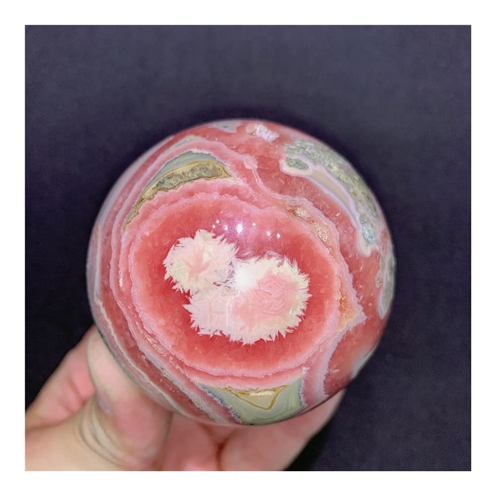 Natural Rhodochrosite Quartz Crystal Sphere, 1 Pc
