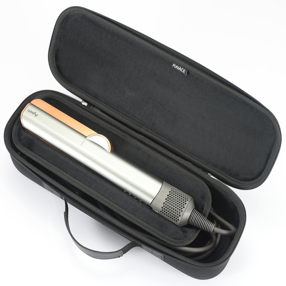 RAIACE Hard Shell Storage Case Compatible with Dyson Airstrait Straightener, Black — Case Only