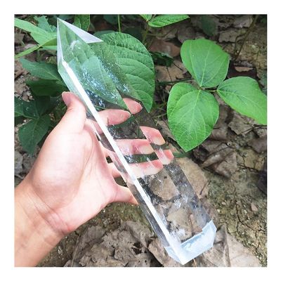 Clear Melting Stone Quartz Tower and Amethyst Crystal Point