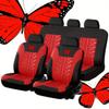 BRZUIL 9-Piece Seat Cover Set, Compatible with Ford Explorer, Front and Rear Seat Covers, Red view 1