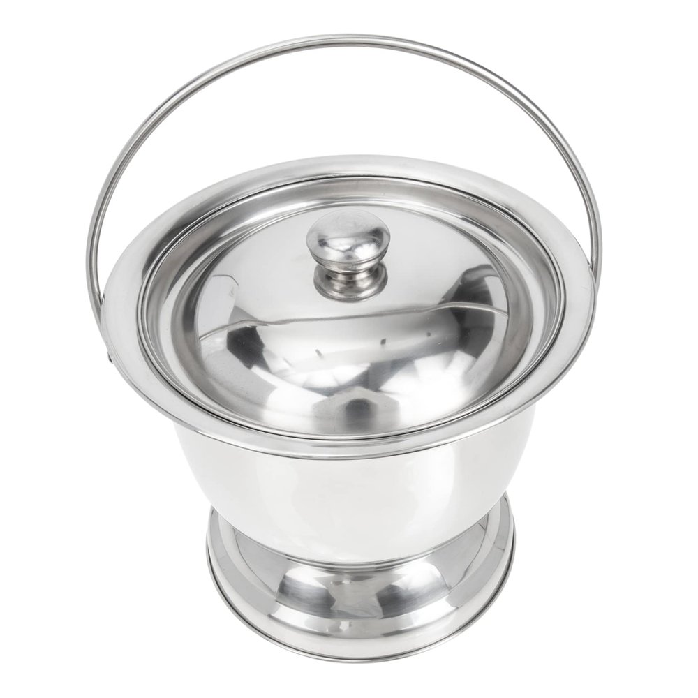 Portable Stainless Steel Urinal with Lid and Handle for Seniors and Children