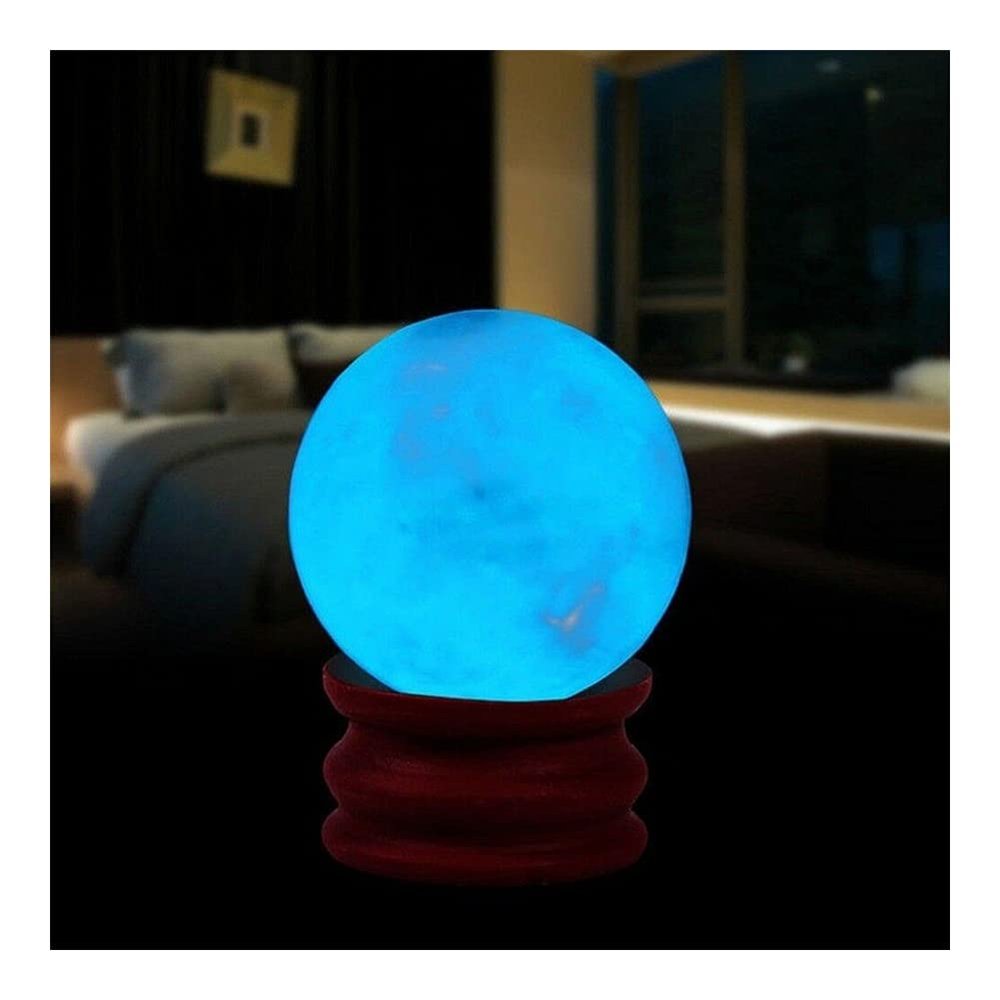 Stone Crafts Blue Glow Quartz Crystal Ball with Base
