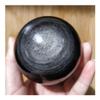 EKFBQBGW Room Decor Natural Silver-Sheen Black Obsidian Crystal Sphere, Wicca Gift for Warding Off Evil Spirits (Size: 7–8 cm) view 3