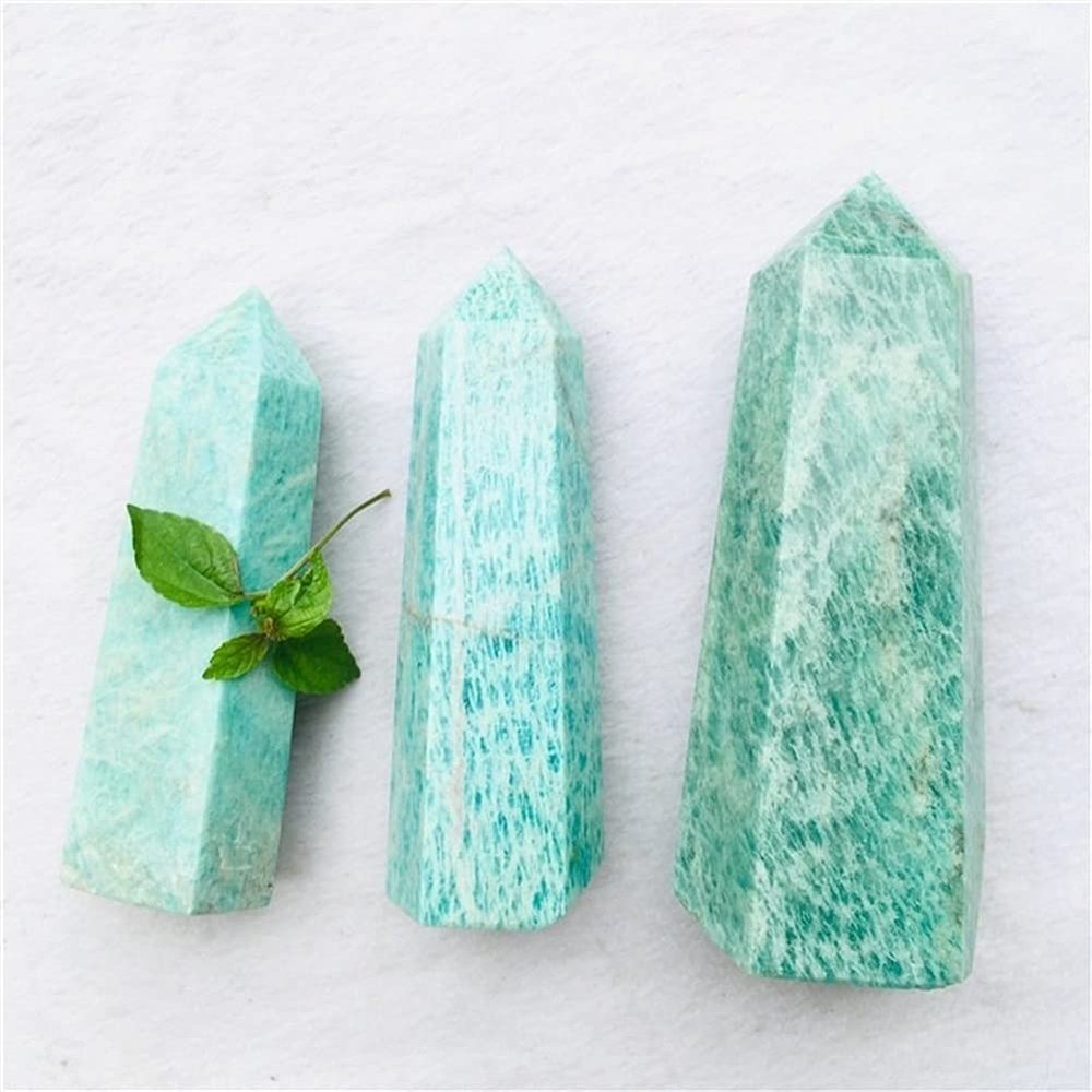 Natural Feng Shui Amazonite Crystal Point Wand Tower