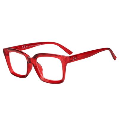 NEW VISION Reading Glasses NV3856, Oversized Square Vintage Frame, Red, +3.5 Diopters