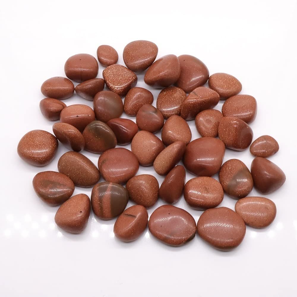 Natural Flower Agate Crystal, Tumbled Bulk Specimen, Red Goldstone, 500 g