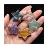EKFBQBGW Natural Stone Crystal Star Ornament for Aquarium and Home Decor, Mustard Stone, 30 x 30 mm view 2