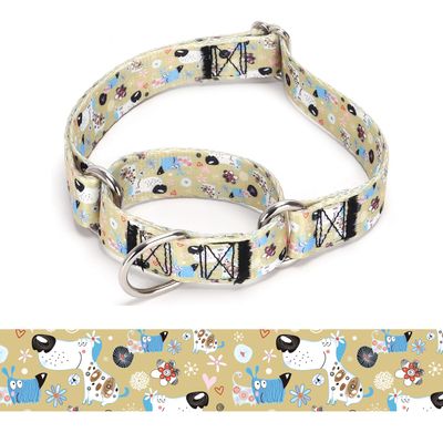 haoyueer Durable Adjustable Nylon Martingale Dog Collar, L 45–53 cm
