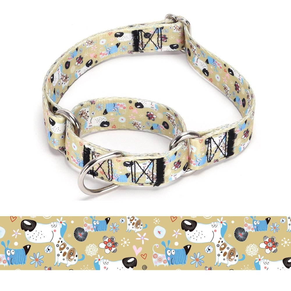 haoyueer Durable Adjustable Nylon Martingale Dog Collar, L 45–53 cm