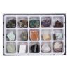 EKFBQBGW Natural Rough Crystal Stones, 15-Piece Box, Pyrite, Selenite and Obsidian, Khaki view 3