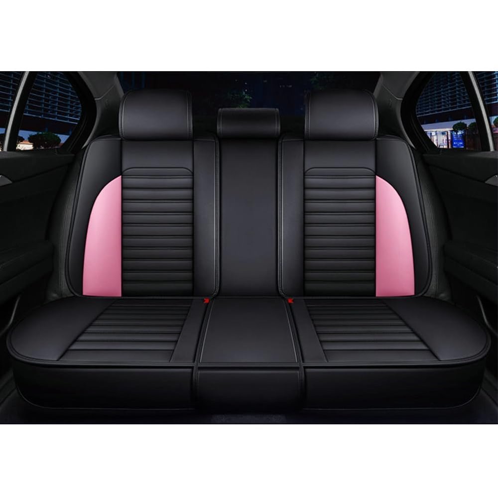 FACSER PU Leather Car Seat Cover Set for Lexus NX, GS300, LX570, RX330, RX350, LX470, GX470 and CT200h, Front and Rear, Pink