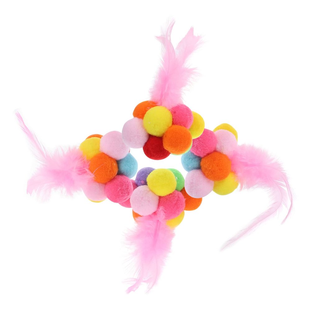 Sosoport 4-Piece Interactive Cat Toy Set with Scratch Balls and Feathers