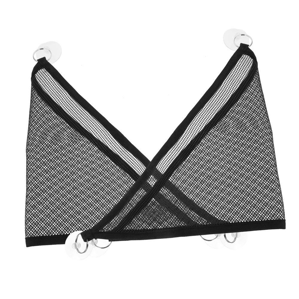 Supvox Reptile Hammock Lounger, 2-Piece Set, Black Rubber Mesh, Bite-Resistant and Durable, for Bearded Dragons and Lizards