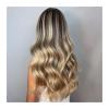 XXAD553TY Women's Ombre Brown-Gold Highlight Synthetic Wig for Black Women, Long Wavy Wig with Bangs (LC040-1) view 4