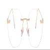 FUQINQINGOZ Rimless Reading Glasses, Anti-Glare, HD, Flat Light Mirror, Anti-Blue Light (Color: Golden, Size: +150) view 2