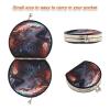 NYYYTTTEU Sad Space Howling Wolf Makeup Compact Mirror for Handbags, Foldable Portable Travel Mirror view 3