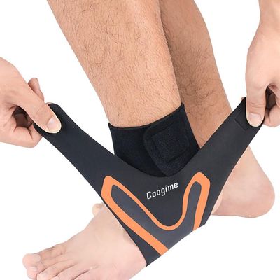 Coogime 2-Pack Plantar Fasciitis Foot Wrap, Flexible Ankle Brace, Breathable Ankle Support, Orange, M (EU 39-41)