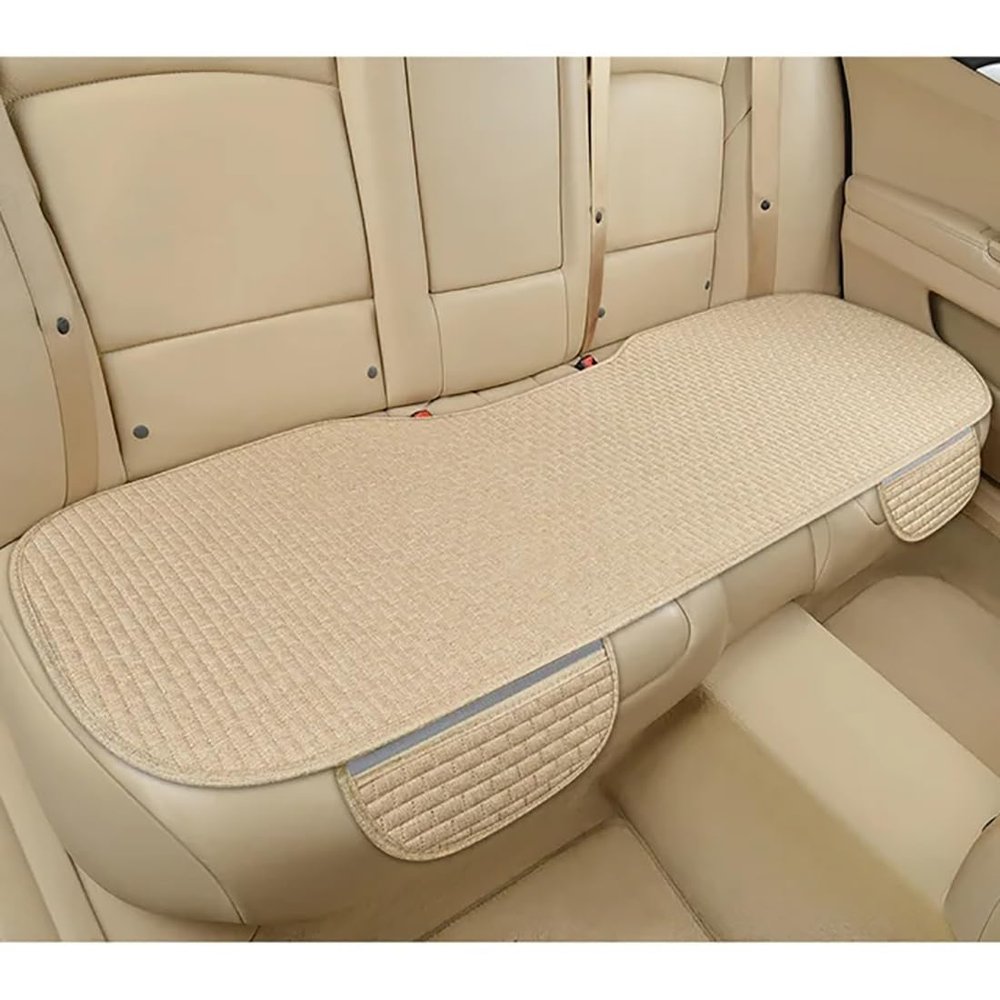Lmmdhi Breathable Car Seat Cover for Hyundai Santa Fe 2013–2018, Beige, 1-Piece Rear Seat Sheet