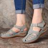 CrEev Women's Summer Sandals, Comfortable Wedge Sandals with Straps, Flat Shoes, Vintage Peep-Toe Suede Flats, Wide-Fit Sandals, 02, 42 (3 40 EU) (3 42 EU) view 3