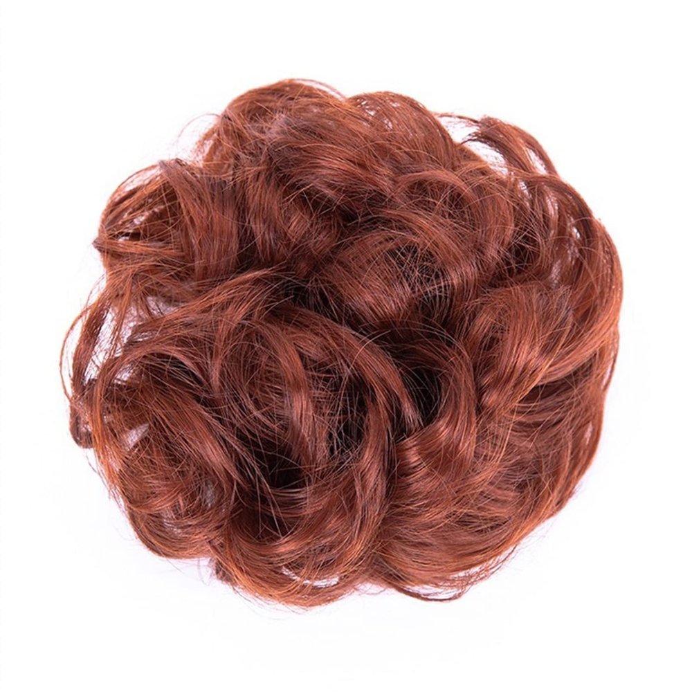 1-Piece Hair Bun Extension with Elastic Band, Synthetic Wavy Chignon Hairpiece for Women