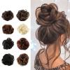 1-Piece Hair Bun Extension with Elastic Band, Synthetic Wavy Chignon Hairpiece for Women view 3