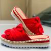 Women's Platform Slip-On Sandals with Wedge Heel, Bow-Knot Front, Open Toe and Non-Slip Thick Sole view 2