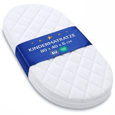 Totsy Baby Co-Sleeper Mattress, Oval, 40 x 80 cm, Breathable & Washable, OEKO-TEX