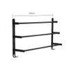 3-Tier Towel Rack, Wall-Mounted, Stainless Steel, Black, 40 cm view 3
